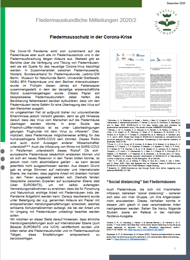 Fledermauskundliche Mitteilungen 2020-2